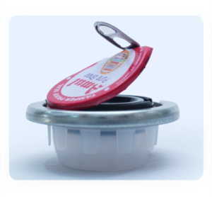 63mm Crimpon with Printed aluminium seal easy tear out spout Closures