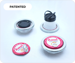 63mm Crimp-on Spout Closure with printed aluminium seal