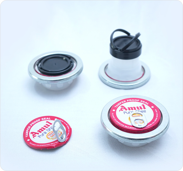 63mm Crimp-on Spout Closure with printed aluminium seal - Image 3